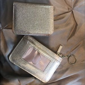 Rose Gold / Pink Glitter Wallet and Key Chain (Id)